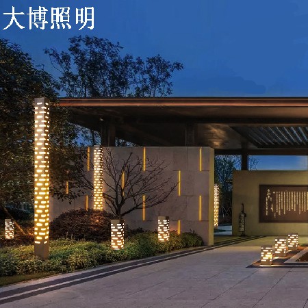方形景觀燈激光切割鏤空工藝特色售樓部廣場小區(qū)庭院燈廠家批發(fā)
